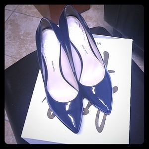 Womens patent leather high heel shoes